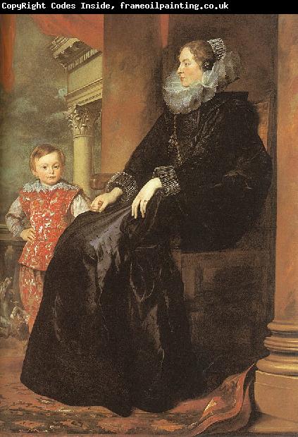 Dyck, Anthony van Genoese Noblewoman with her Son